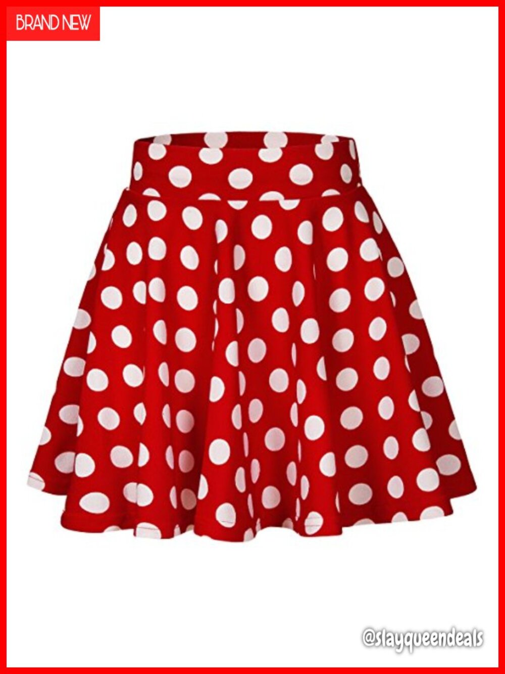 High Waisted Pleated Mini Skater Skirt Tummy Control Pull On